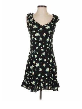 Like a lady Black Floral Ruffle-Sleeve Dress